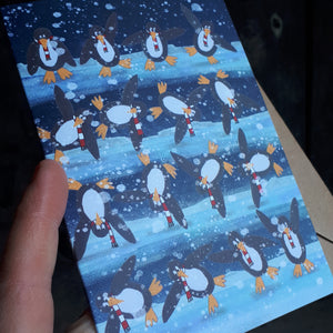 Cartwheeling Winter Penguins