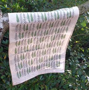 Ferns and Bracken illustrated tea towels by Alice Savery of Alice Draws the Line