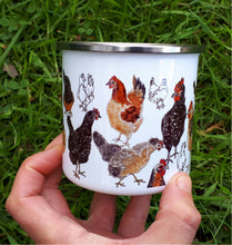 Load image into Gallery viewer, Enamel Chickens mug