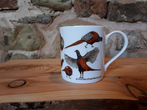 Pheasants china mug by Alice Draws the Line