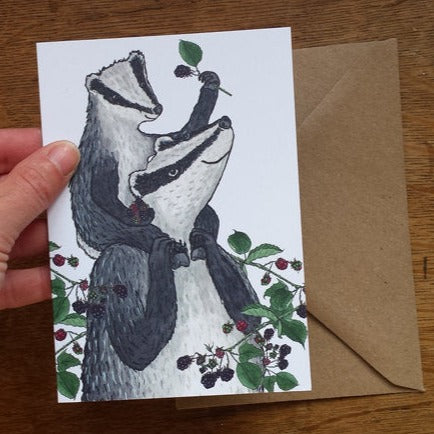Baby Badger card by Alice Draws the line, new baby card