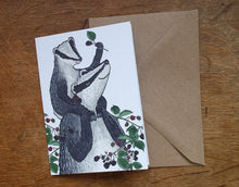 Load image into Gallery viewer, Badgers and blackberries new baby card by Alice Draws the Line